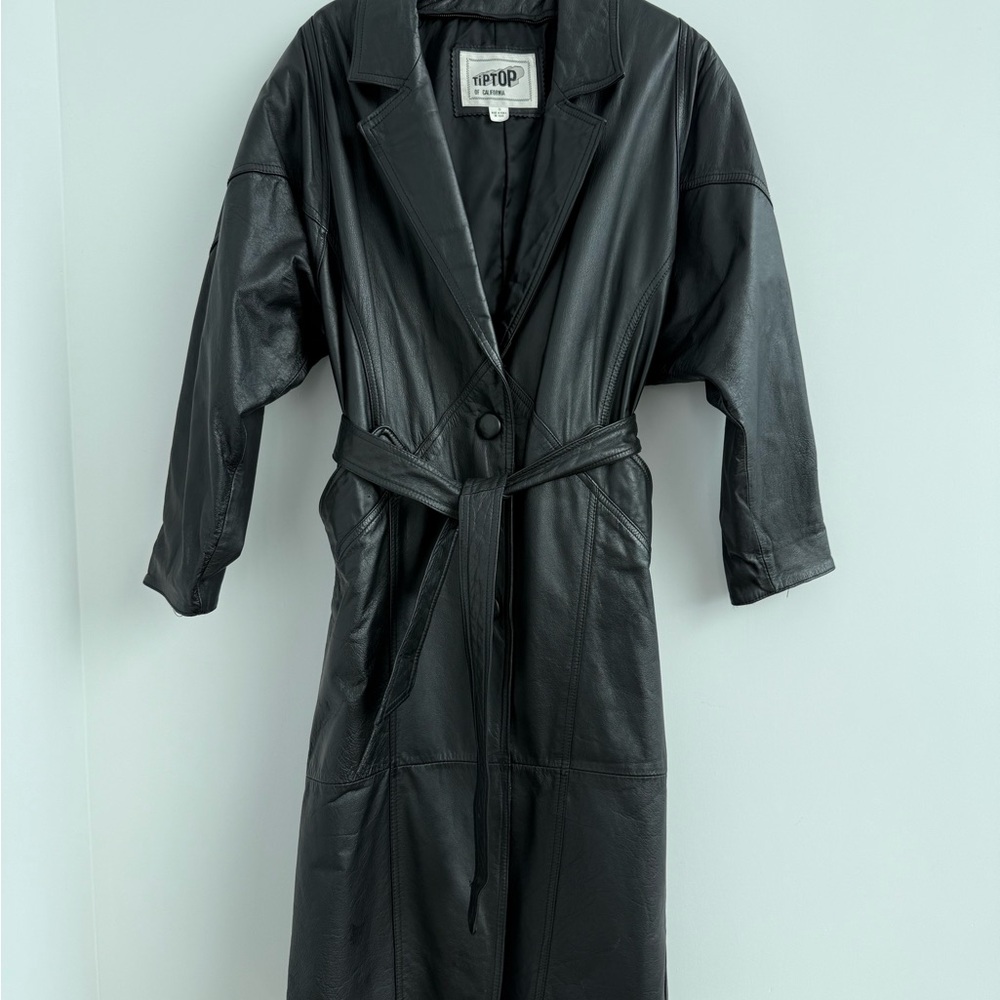Vintage Real Leather Trench Coat
